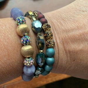NEW set of three Erimish bracelets. Blue, gray, wine, gold PRETTY